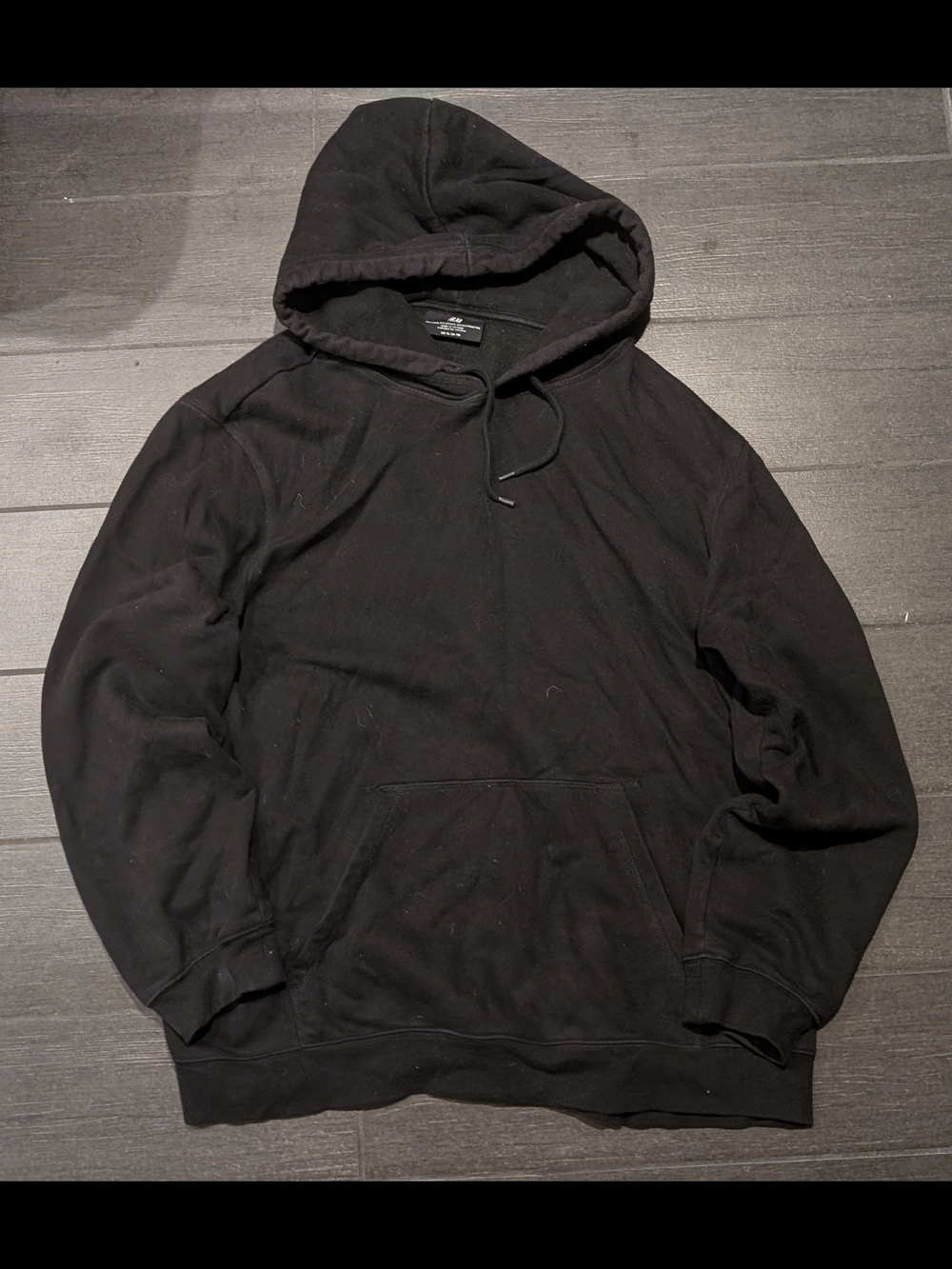 H&M Men's Black Hooded Pullover Sweatshirt